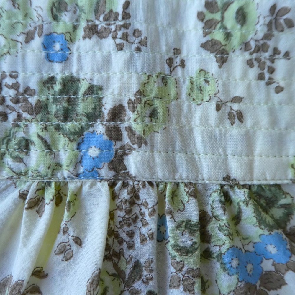 Plenty Peasant Floral Top Country Waist Cincher Tie Belt Keyhole Button Front 12 - Picture 4 of 6